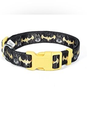 DC Comics Batman Black and Yellow Adjustable Dog Collar | Size L